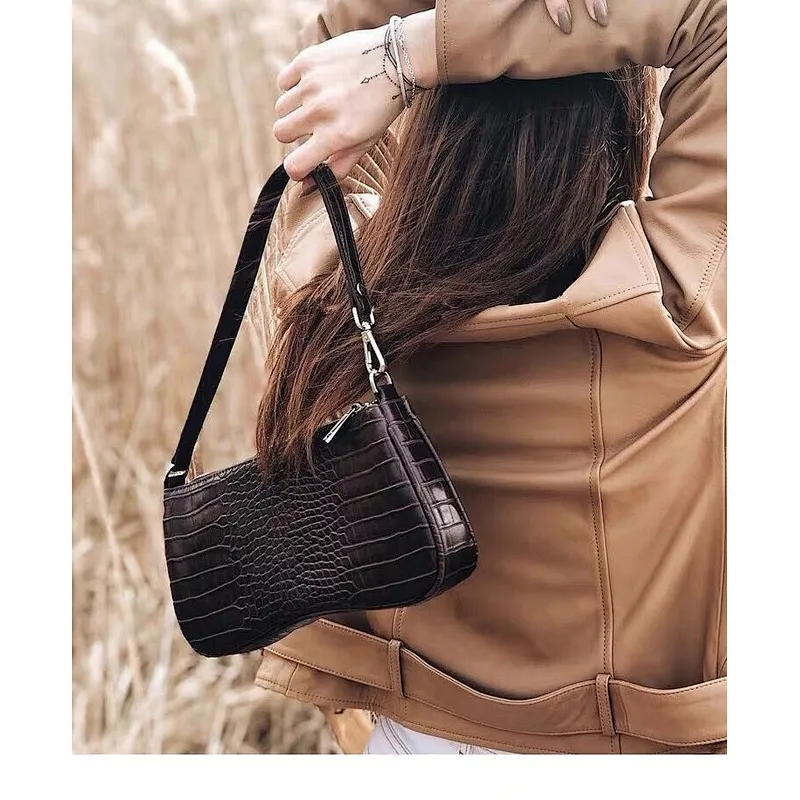2020 New Fashion Leather Handbags Luxury Crocodile Pattern Underarm Bags Women Single Shoulder Bag
