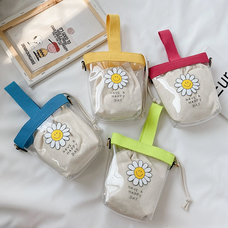 2020 Clear PVC Canvas Bags Girls Cute Single Shoulder Messenger Handbags Kids Girls Casual Mini Crossbody Bags