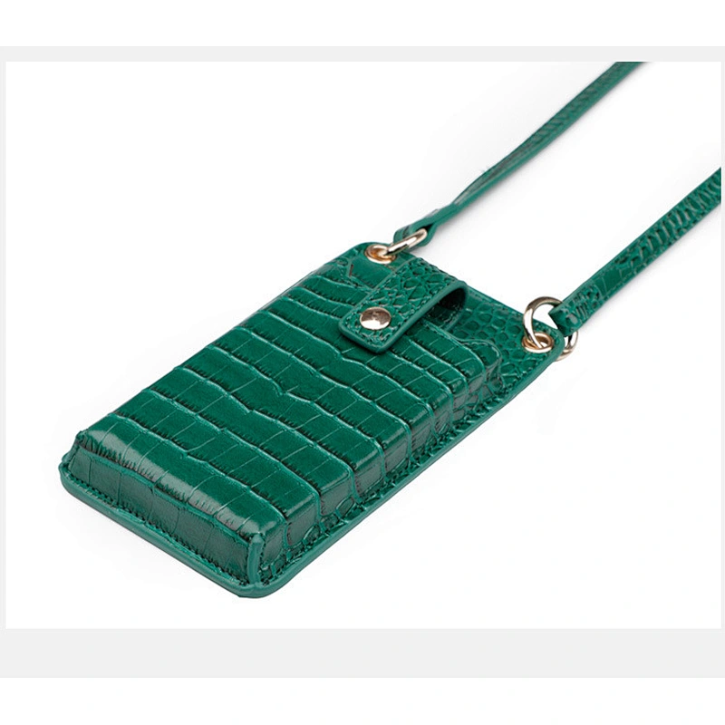 Fashion embossed crocodile leather cell phone crossbody bag wallet mobile phone bags cases