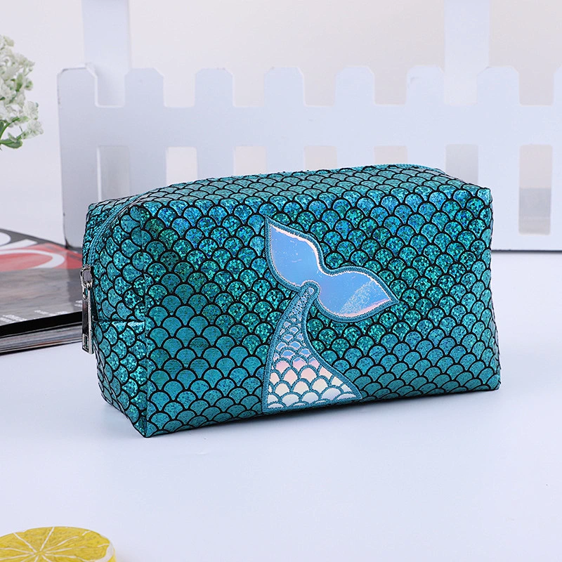 Mermaid Cosmetic Bag Makeup Bag Travel Bag Handy Large Portable Wash Pouch Waterproof Zipper Handbag