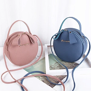 Summer New Designer Mini Round PU Leather Cute Crossbody Bag Women Handbag