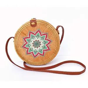 Handmade Women Rattan Bags Bohemian Straw Shoulder Crossbody Bags