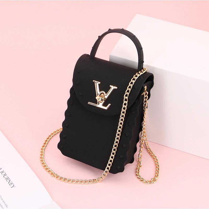 New Cute Mobile Phone Purses Cases Small Crossbody Women Jelly Handbags Tote PVC Luxury Bags Jelly Mini Crossbody Bag