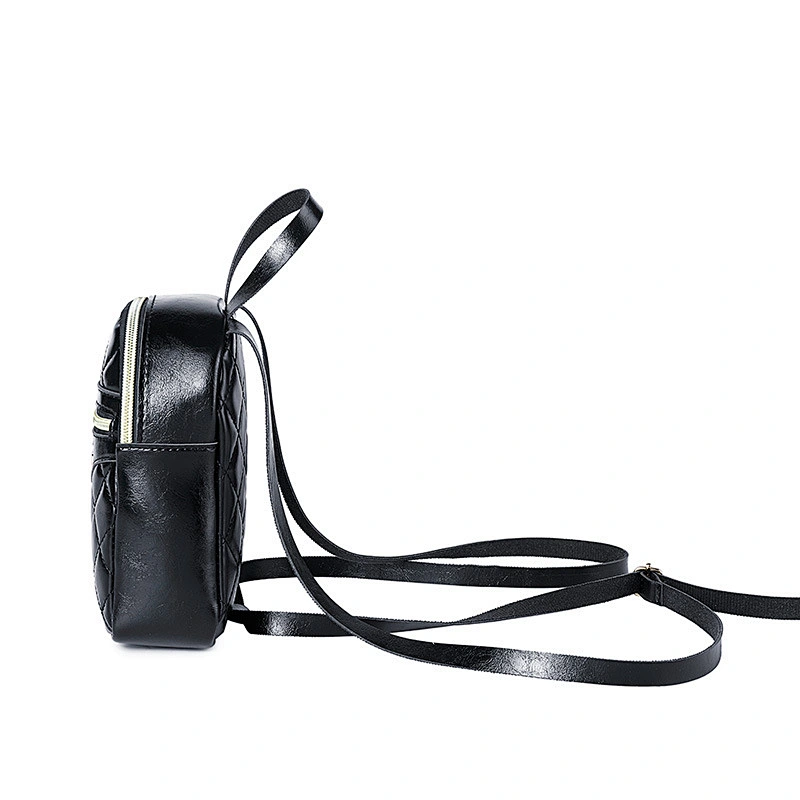 Korea Simple Fashion Multi-Function Leather Crossbody Bag Vintage Mini Backpack Metal Zipper Backpack