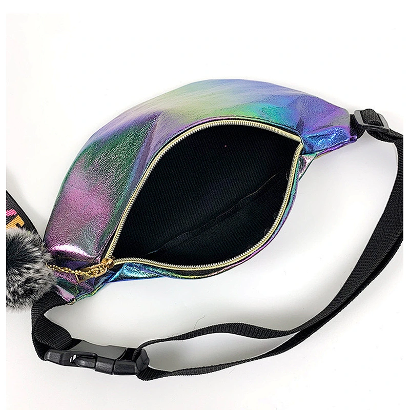 Promotional Cheap Latest PU Laser Shoulder Stylish Fanny Pack Waist Bag For Ladies