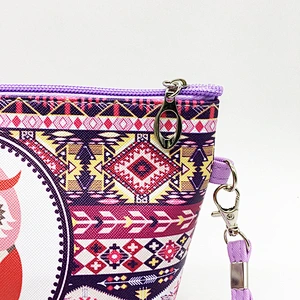 2020 New Cartoon Owl Geometric Pattern Simple Cosmetic Bags Ladies PU Storage Bag Wallet Makeup Bags