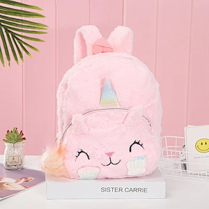 2020 Unicorn Plush Cartoon School Bag Animal Soft Stuffed Plush Backpack Bag For Children Toy