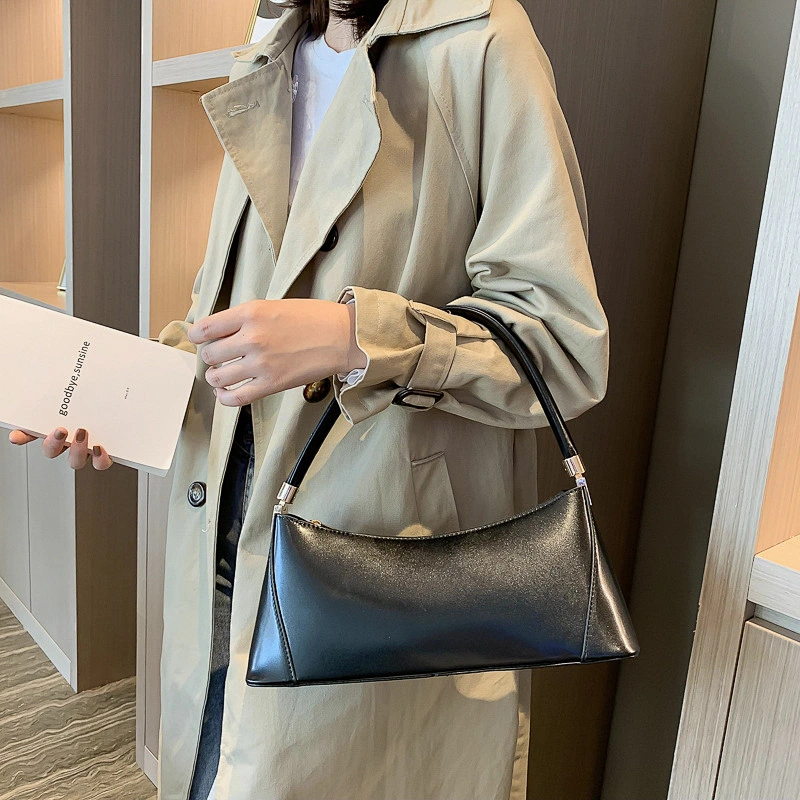 High Quality PU Ladies Fashion Underarm Bags Female Simple Retro Handbag For Women Shoulder Bag