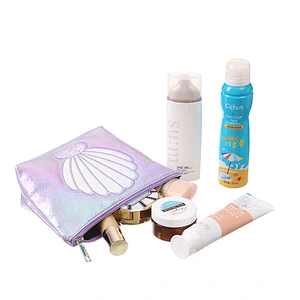 Seashell Holographic Pouch Laser Mermaid Makeup Bag Travel Organizer Cosmetics Toiletries Storage Bag