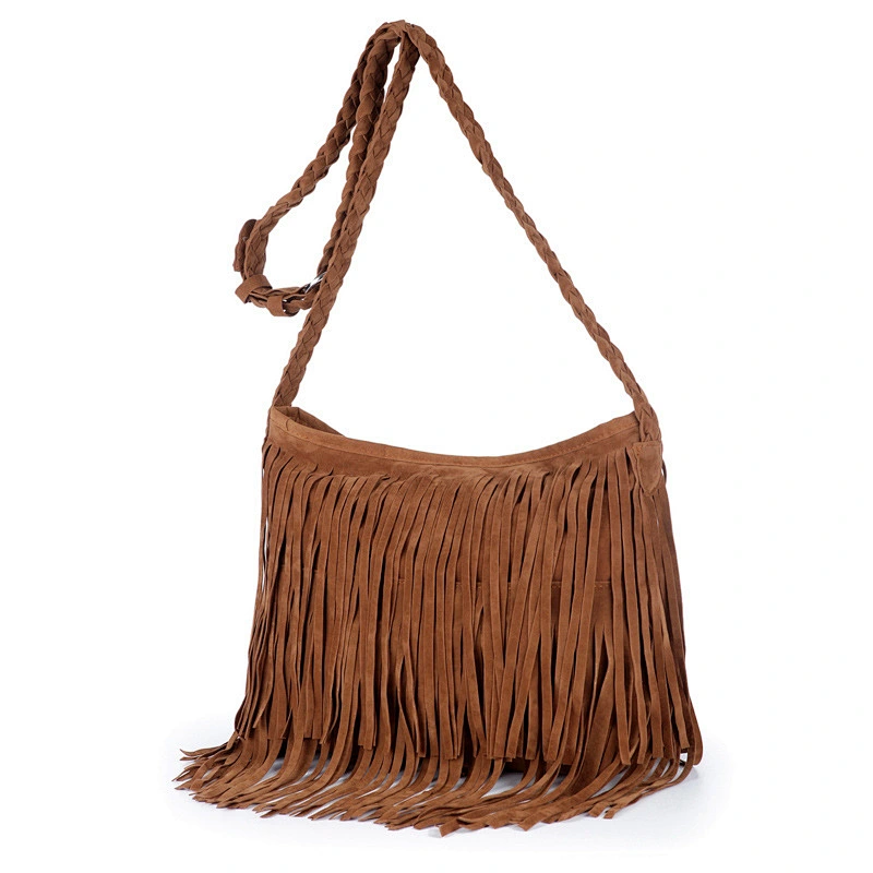 Popular Europe Style Crossbody Bags with Fashion Tassels Woven Long straps Women Handbags Lady's Bags Purses Shoulder Bag