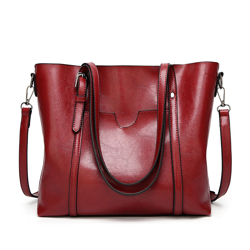 China Manufacturer Litchi Texture PU Leather Handbag Ladies Bag