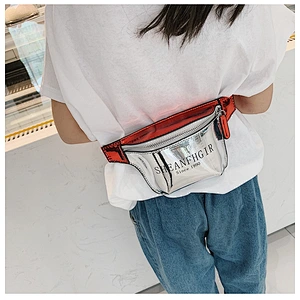 Customization Women Waterproof Laser Wide Belt Waist Pack Transparent Outdoor Fanny Pack