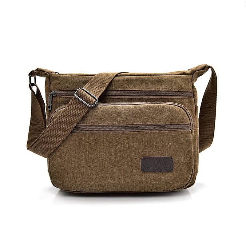 Hot Sell Classic Travel Canvas Crossbody Bag Mens Single Shoulder Messenger Bags