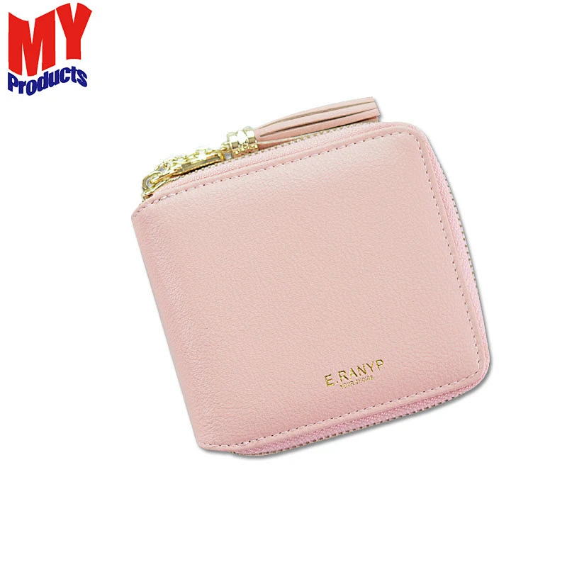 Simple custom design hand purse  PU  leather purse small wallet women