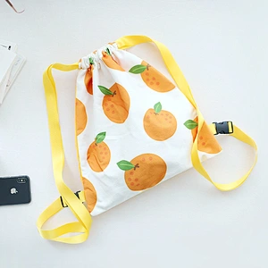 Fashion New Design Summer Canvas Custom Logo Printing Drawstring Canvas Rucksack Ladies Backpack Women