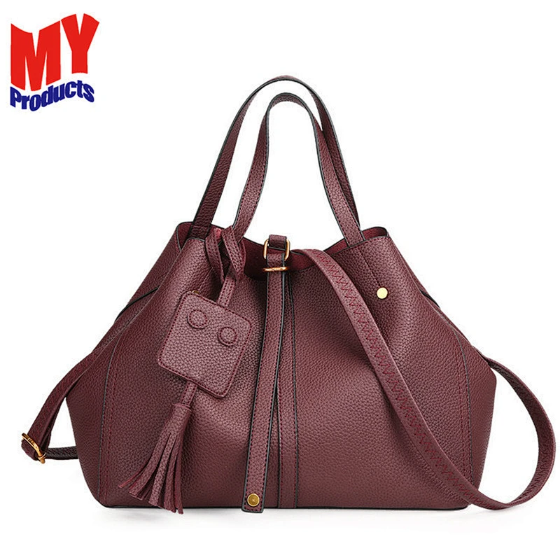 Latest luxury popular bags handbags 2019 PU leather genuine leather handbags for women