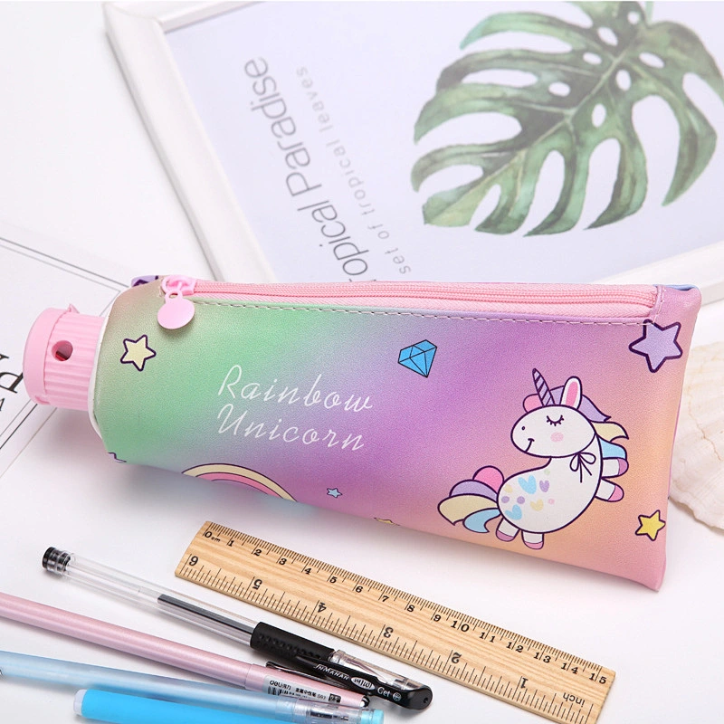 Korea Cute Cartoon Creative Pencil Case With Pencil Sharpener Toothpaste Shape Personality Storage Stationery Bag