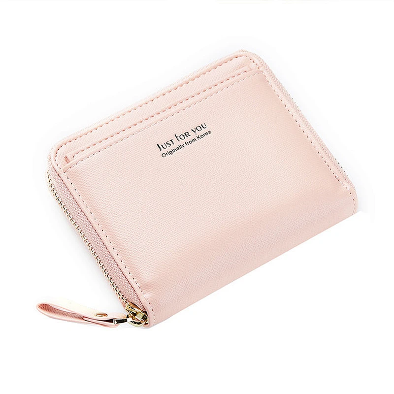 Customized Leather Women Lady Slim Travel Short Wallet For Woman