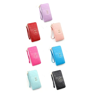 2020 New Design Colorful High Quality Plain Waterproof Ladies Clutch Purse Custom PU Zipper Wallet Women