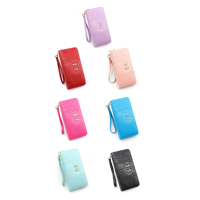 2020 New Design Colorful High Quality Plain Waterproof Ladies Clutch Purse Custom PU Zipper Wallet Women