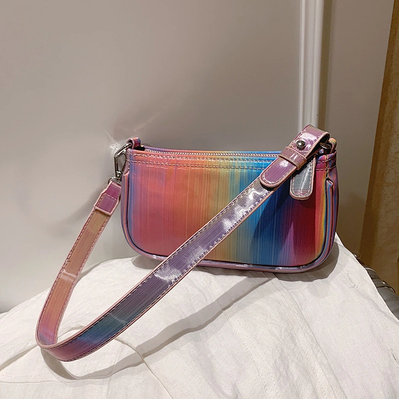 Ins Style Bag Female 2020 Summer New Trendy One-Shoulder Handbag Western Rainbow Underarm Bag