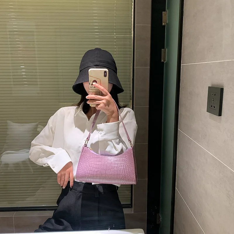 Summer Small Fresh Bag Female 2020 Popular New Trend Purple Underarm Wild Fashion One-Shoulder Bag