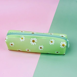 Small Daisy Large Capacity Pencil Case Simple Transparent TPV Girl Cosmetics Daisy Storage Bag Student Pencil Case