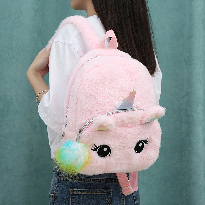 2020 Unicorn Plush Cartoon School Bag Animal Soft Stuffed Plush Backpack Bag For Children Toy