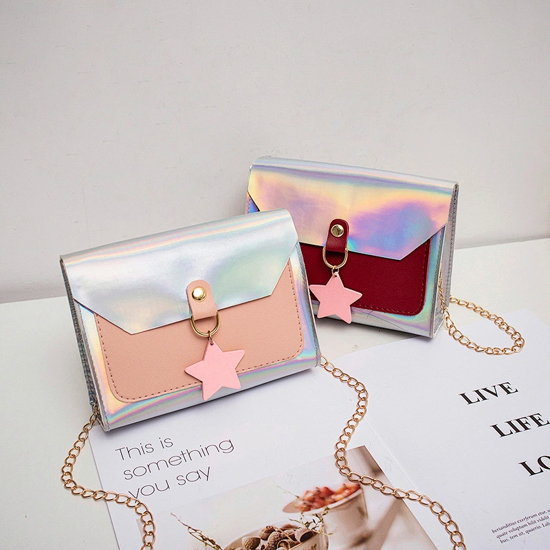 Wholesale 2020 Cheap Laser PU Single Shoulder Bag Ladies Fashion Small Crossbody Bag With Star Pendant