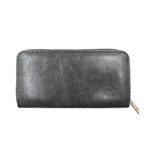 European Fashion Business Purse Casual Men's Long Black Zip Wallet