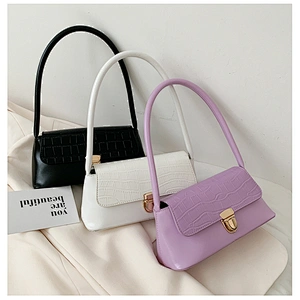 New Design Women Black White PU Leather Fashion Handbags 2021 Popular Simple Crossbody Shoulder Bag For Ladies
