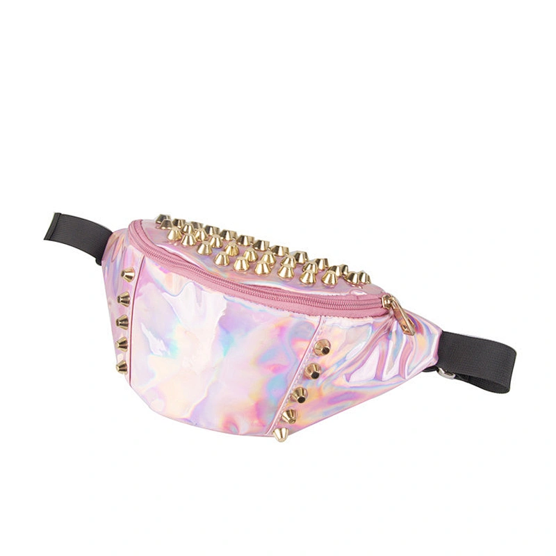 Custom Fashion Rivet Waist Bag Casual PU Leather Fanny Waist Pack