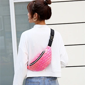 Fashion Designer Bum Bag Women Holographic Shiny Waist Bag laser PU Chest Bags