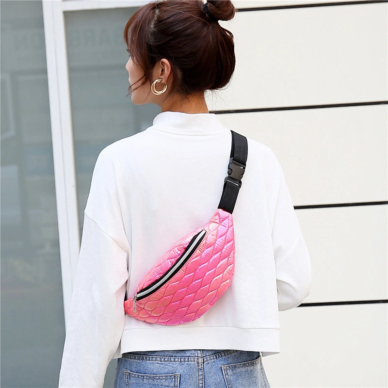Fashion Designer Bum Bag Women Holographic Shiny Waist Bag laser PU Chest Bags