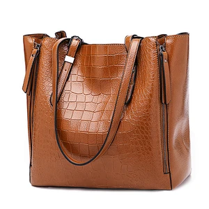 Wholesale large capacity lady handbags high quality fashion women pu leather tote bag