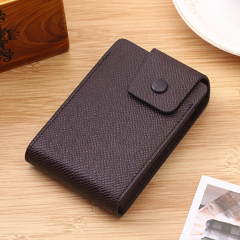 Custom Logo Fashion Organ PU Leather Business Name Credit Card Holder Wallet