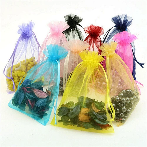 High quality gift bags custom cheap organza storage gift pouch drawstring bag