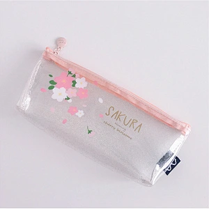 Simple Harajuku Style Student Girl Transparent Pencil Case Large Capacity Stationery Bag Pencil Case