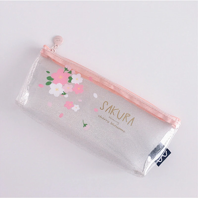 Simple Harajuku Style Student Girl Transparent Pencil Case Large Capacity Stationery Bag Pencil Case