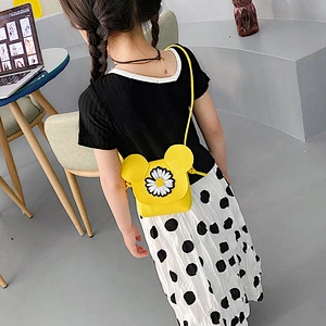 2020 New Korean Girl Bag Children'S Messenger Bag Little Daisy Cute Mini PU Crossbody Bag