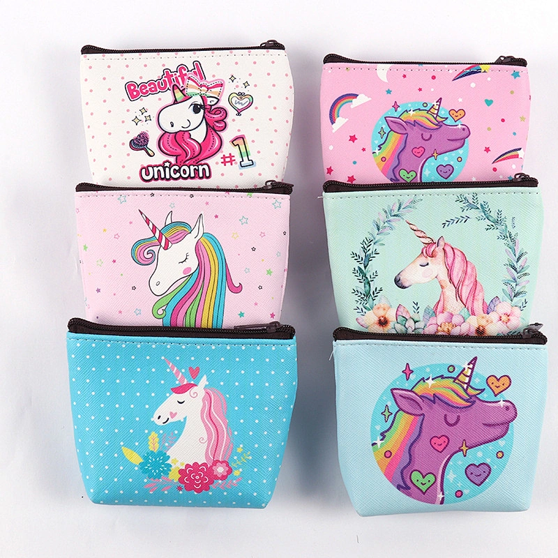 New cute unicorn coin purse small fresh female PVC coin purse candy color