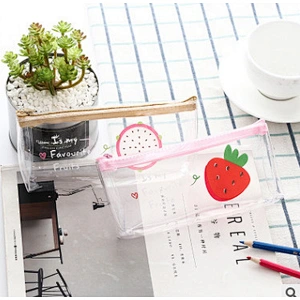 Creative Girl Transparent Pencil Case Fruit Pencil Case Small Student Stationery Bag Pencil Case Storage Bag