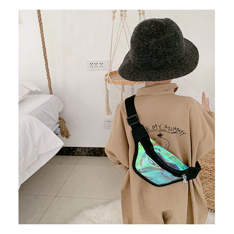 Custom Wholesale Kids Clear Pvc Bum Bag Fashion Jelly Laser Fanny Pack Child Holographic Waist Bag
