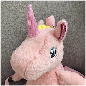 Factory Wholesale Design Custom Cute Plush Soft 3D Unicorn Backpack Kids