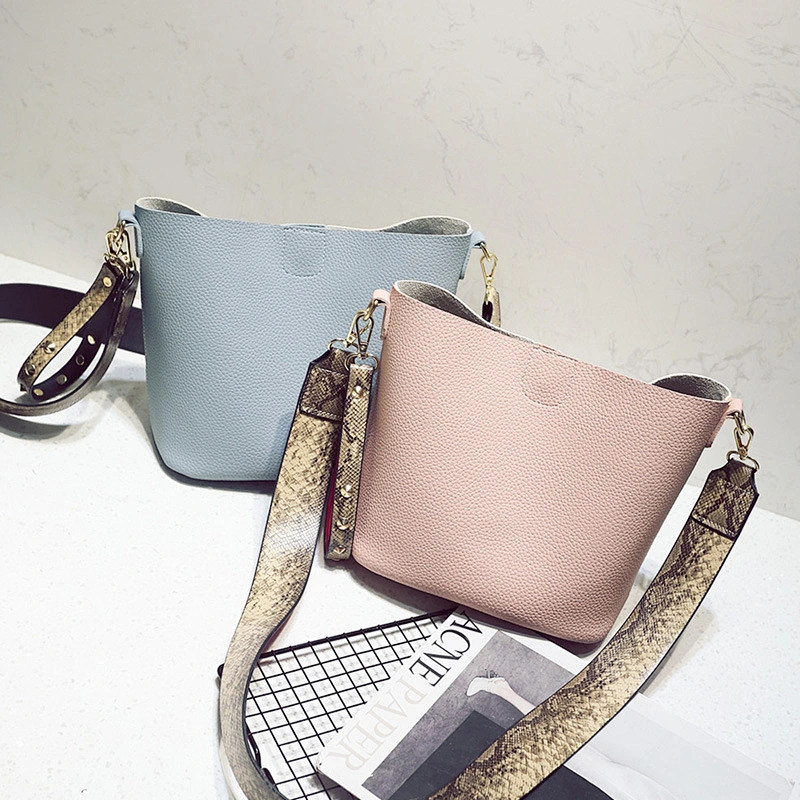 2019 Trend Long Belt Women PU Leather Messenger Bag And Handbag For Girls