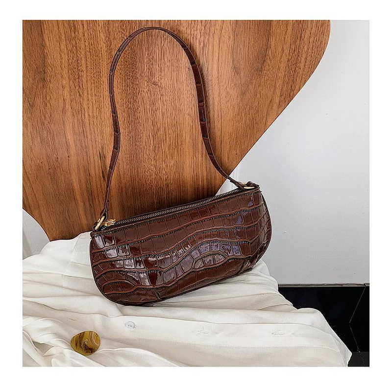 2020 Ins Summer New European Style Clutch Bag Female Crocodile Pattern Portable Bright Leather Underarm Bag