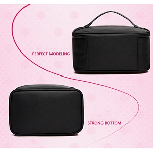Custom Nylon Ladies Elegant Cosmetic Bag Portable Folding Travel Single Layer Cosmetic Bag