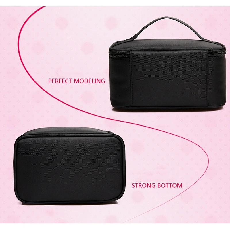 Custom Nylon Ladies Elegant Cosmetic Bag Portable Folding Travel Single Layer Cosmetic Bag