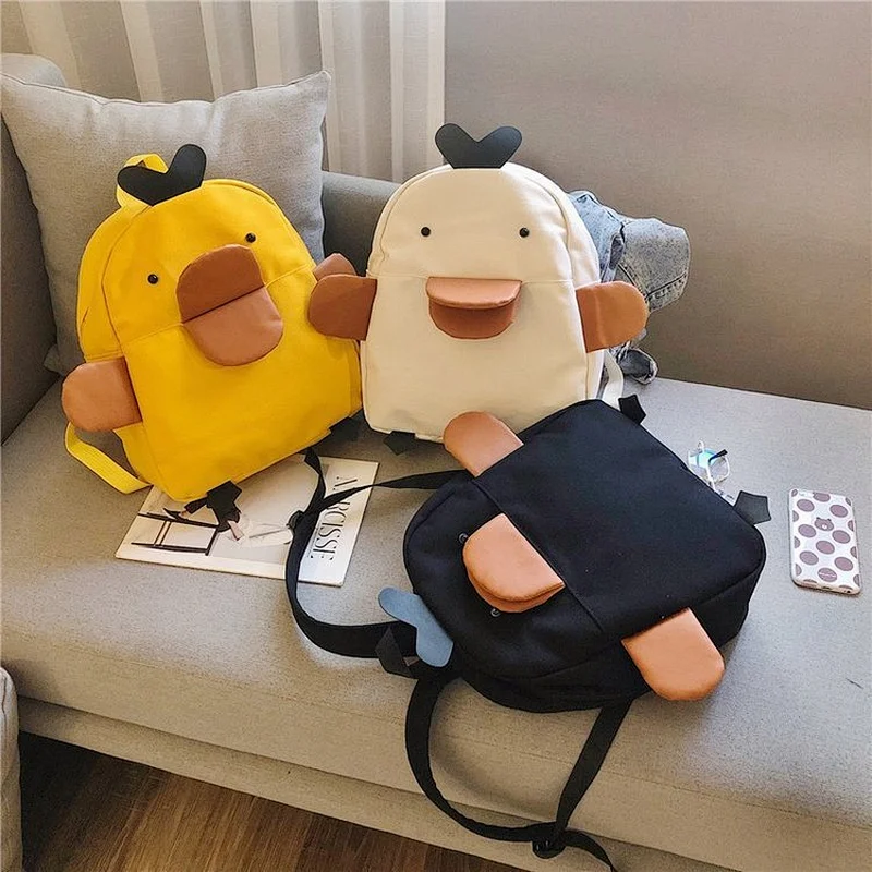 2020 New Boy Girl Student Schoolbag Tide Casual Backpack Fashion Cute Cartoon Duck Backpacks