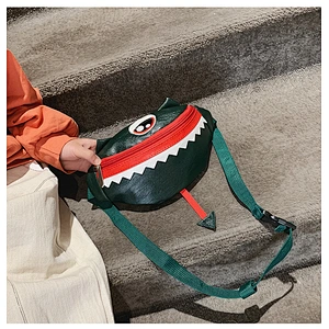 High Quality Boys Fanny Pack Custom Cute Cartoon Design Pu Leather Waist Bags For Children